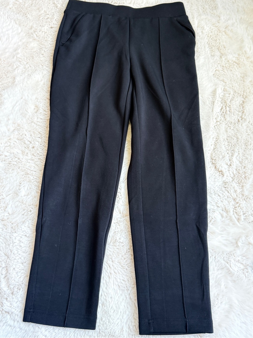 Chico's Black Pull-On Straight Leg Trousers